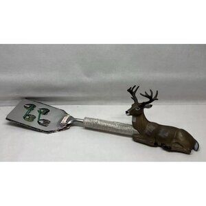 Deer 12 Point Buck Stainless Steel Spatula BBQ with Bottle Opener